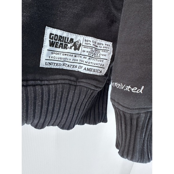 Gorilla Wear Mens XXL Hoodie Full Zip Bodybuilding Weight‎ Lifting Heavy Duty - Picture 4 of 10